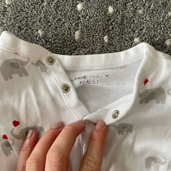 Janie and Jack footie pajama 0-3M elephant - Picture 5 of 7
